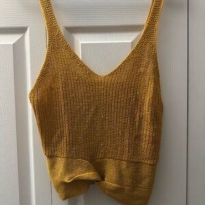 Love Tree Golden Knit Tank Top